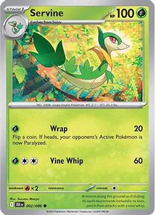 Servine - 002/086 2 - SV Black Bolt Reverse Holofoil