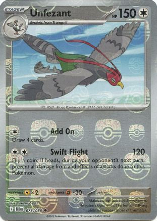 Unfezant - 075/086 (Master Ball Pattern) 75 - SV Black Bolt Holofoil