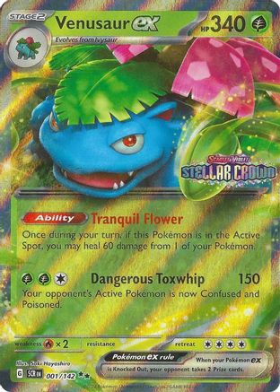 Venusaur ex (Stellar Crown Stamp) 1 - Miscellaneous Cards & Products Holofoil
