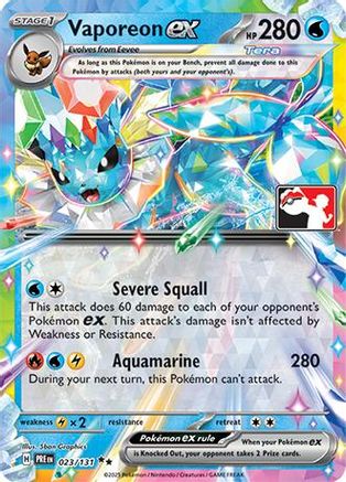 Vaporeon ex - 023/131 23 - Prize Pack Series Cards Holofoil