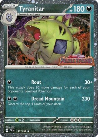 Tyranitar (Paldea Evolved Stamp) 135 - Miscellaneous Cards & Products Holofoil