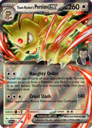 Team Rocket's Persian ex - 218 218 - SV10 Destined Rivals Holofoil