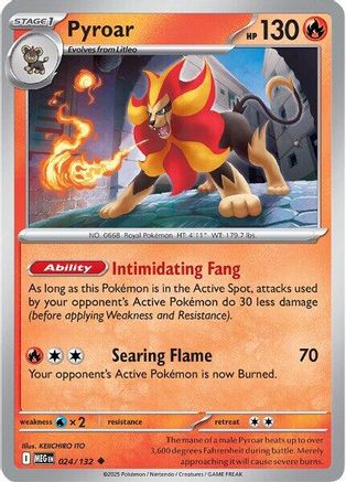 Pyroar 24 - ME01 Mega Evolution Reverse Holofoil