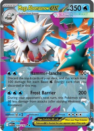 Mega Abomasnow ex - 036/132 36 - ME01 Mega Evolution Holofoil