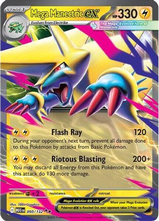 Mega Manectric ex - 050/132 50 - ME01 Mega Evolution Holofoil