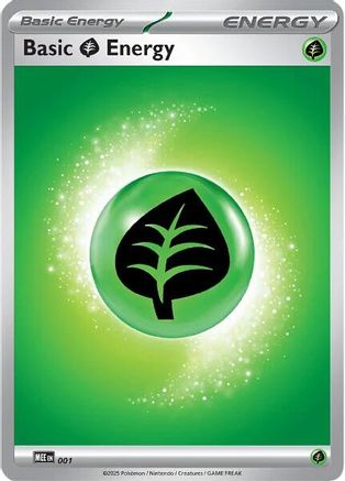 Basic Grass Energy - 001 1 - MEE Mega Evolution Energies Reverse Holofoil