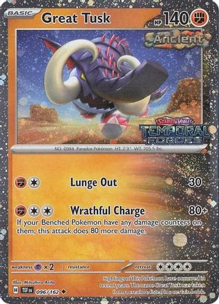 Great Tusk - 096/162 (Temporal Forces Stamped) 96 - Miscellaneous Cards & Products Holofoil