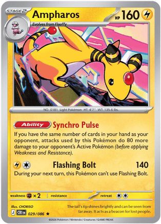 Ampharos - 029/086 29 - ME04 Chaos Rising Reverse Holofoil