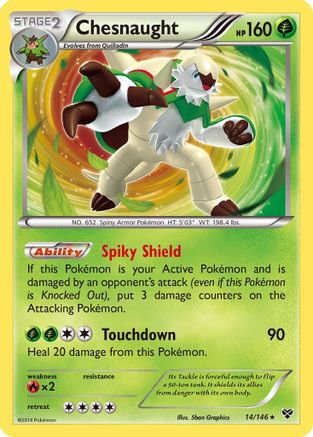 Chesnaught 14/146 - XY Base Set Reverse Holofoil