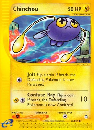 Chinchou (71) 71/147 - Aquapolis Reverse Holofoil