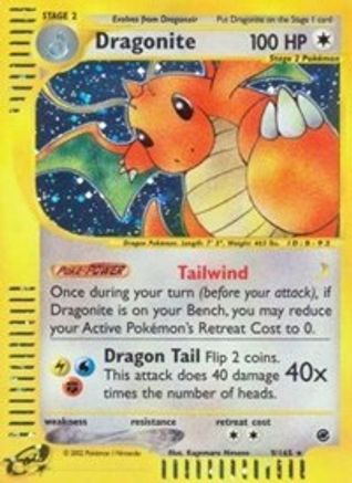 Dragonite (9) 9/165 - Expedition Holofoil