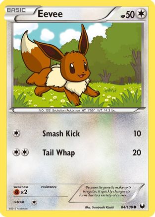 Eevee (84) 84/108 - Dark Explorers Reverse Holofoil