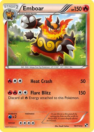 Emboar (19) 19/114 - Black and White Holofoil