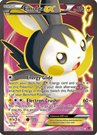 Emolga EX (143 Full Art) 143/146 - XY Base Set Holofoil