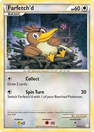 Farfetch'd 19/123 - HeartGold SoulSilver Reverse Holofoil