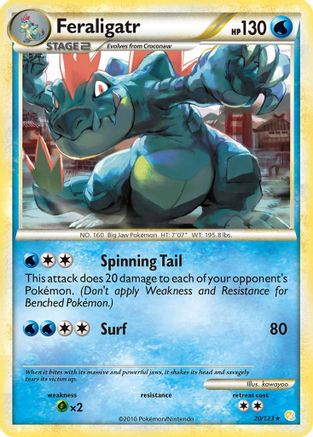 Feraligatr 20/123 - HeartGold SoulSilver Reverse Holofoil