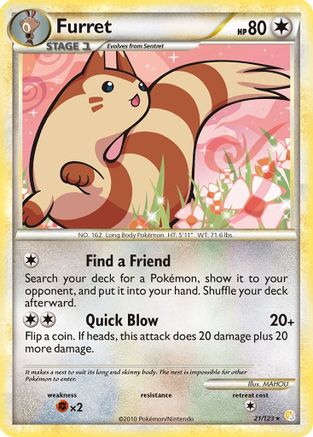 Furret 21/123 - HeartGold SoulSilver Reverse Holofoil