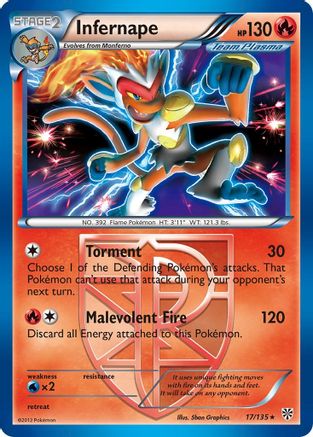 Infernape (Team Plasma) 17/135 - Plasma Storm Reverse Holofoil