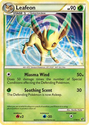 Leafeon 17/90 - Undaunted Reverse Holofoil