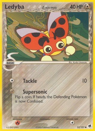Ledyba (Delta Species) 53/101 - Dragon Frontiers Reverse Holofoil