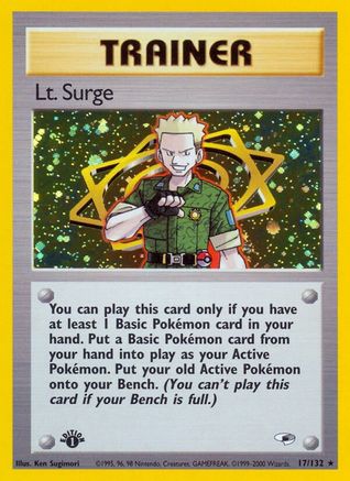 Lt. Surge (17) 17/132 - Gym Heroes Unlimited Holofoil