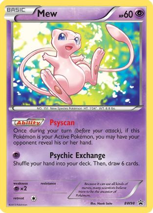 Mew - BW98 BW98/101 - Black and White Promos Holofoil