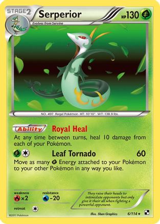 Serperior (6) 6/114 - Black and White Reverse Holofoil