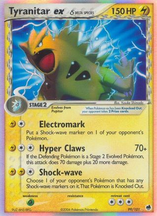 Tyranitar ex (Delta Species) 99/101 - Dragon Frontiers Holofoil
