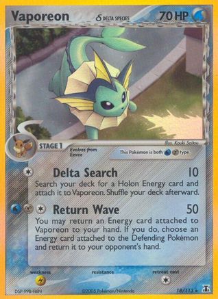 Vaporeon (Delta Species) 18/113 - Delta Species Reverse Holofoil