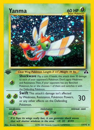 Yanma (17) 17/75 - Neo Discovery Unlimited Holofoil