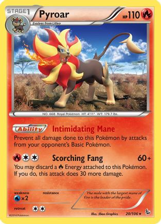 Pyroar 20/106 - XY  Flashfire Reverse Holofoil