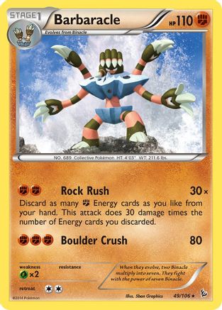Barbaracle 49/106 - XY  Flashfire Reverse Holofoil
