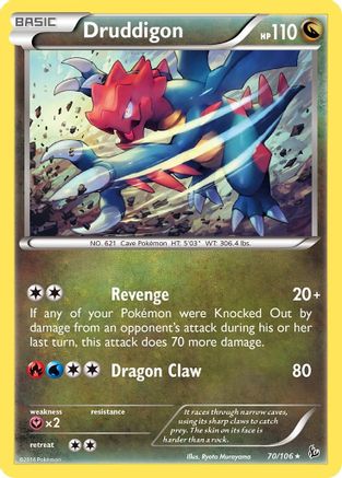 Druddigon 70/106 - XY  Flashfire Reverse Holofoil
