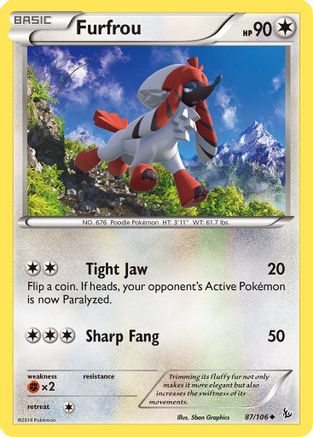 Furfrou 87/106 - XY  Flashfire Reverse Holofoil
