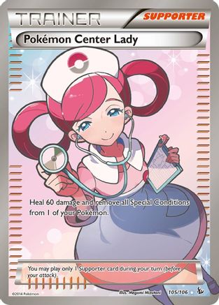 Pokemon Center Lady (105 Full Art) 105/106 - XY  Flashfire Holofoil