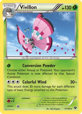 Vivillon (Meadow [Pink]) 17/146 - XY Base Set Holofoil