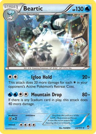 Beartic 22/111 - XY  Furious Fists Reverse Holofoil