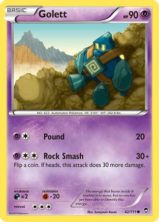 Golett 42/111 - XY  Furious Fists Reverse Holofoil