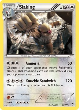 Slaking 83/111 - XY  Furious Fists Holofoil