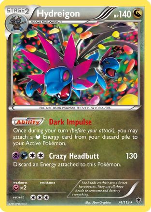 Hydreigon 74/119 - XY  Phantom Forces Holofoil