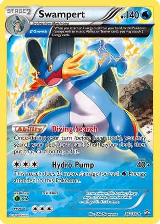 Swampert (Alpha) 36/160 - XY  Primal Clash Holofoil