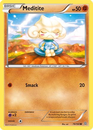Meditite 79/160 - XY  Primal Clash Reverse Holofoil